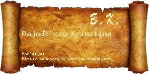 Bajnóczy Krisztina névjegykártya