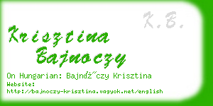 krisztina bajnoczy business card